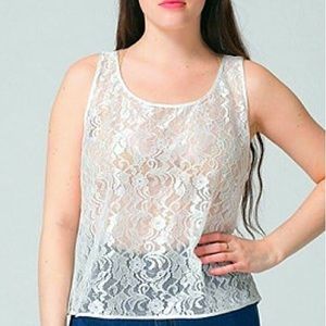 AA sheer lace tank